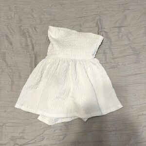 White sleeveless babydoll tube top